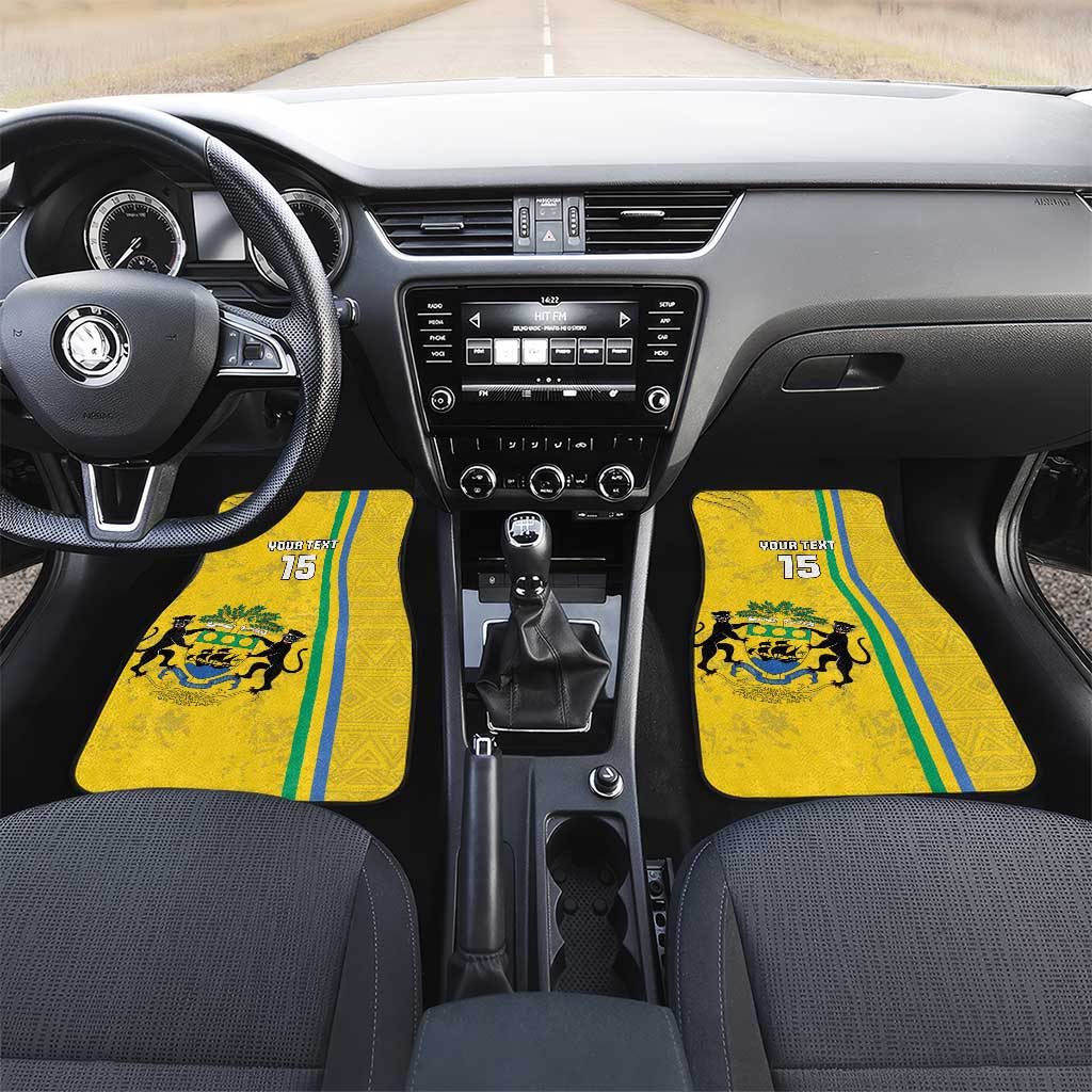 Custom Gabon Football Car Mats Go Champions - Yellow Ver