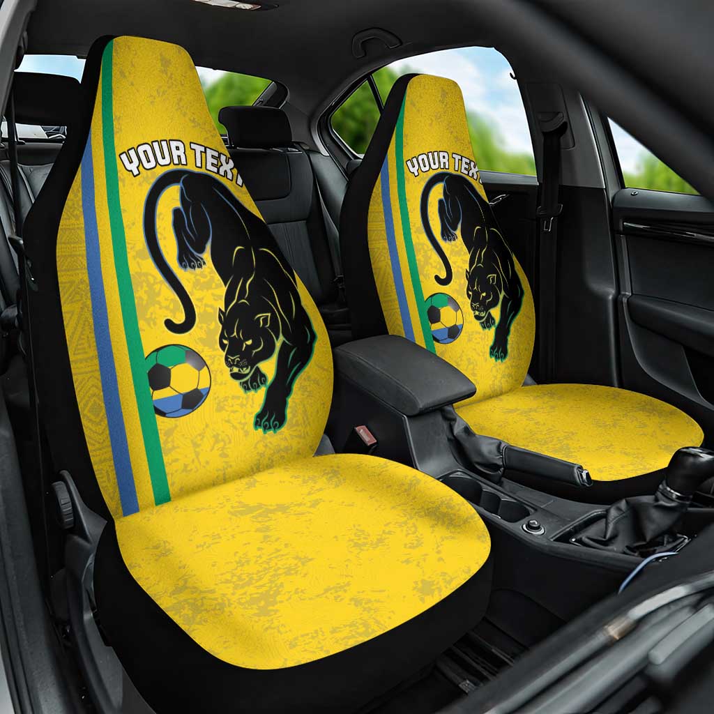 Custom Gabon Football Car Seat Cover Go Champions - Yellow Ver