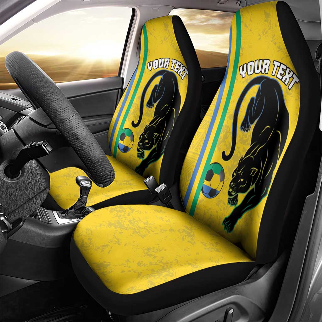 Custom Gabon Football Car Seat Cover Go Champions - Yellow Ver