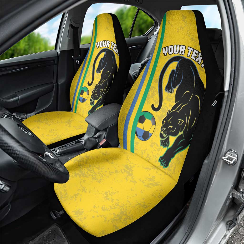 Custom Gabon Football Car Seat Cover Go Champions - Yellow Ver