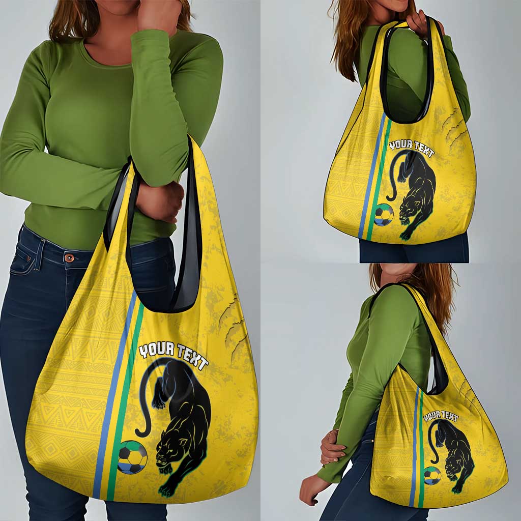 Custom Gabon Football Grocery Bag Go Champions - Yellow Ver