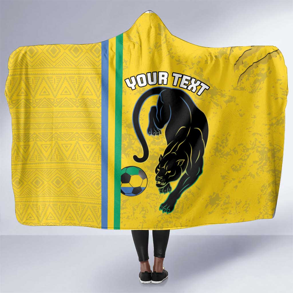 Custom Gabon Football Hooded Blanket Go Champions - Yellow Ver