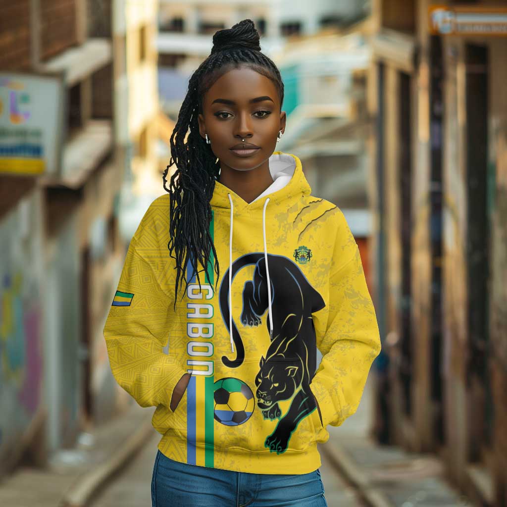 Custom Gabon Football Hoodie Go Champions - Yellow Ver