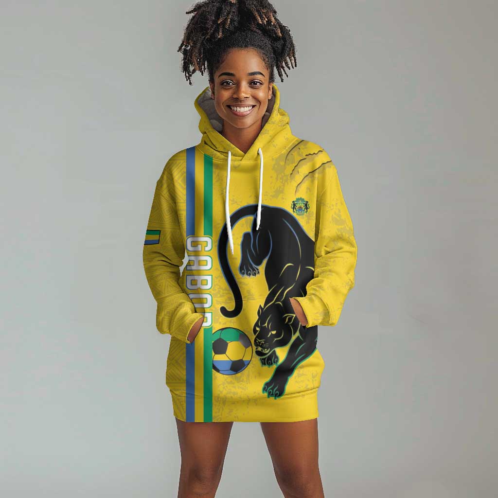Custom Gabon Football Hoodie Dress Go Champions - Yellow Ver