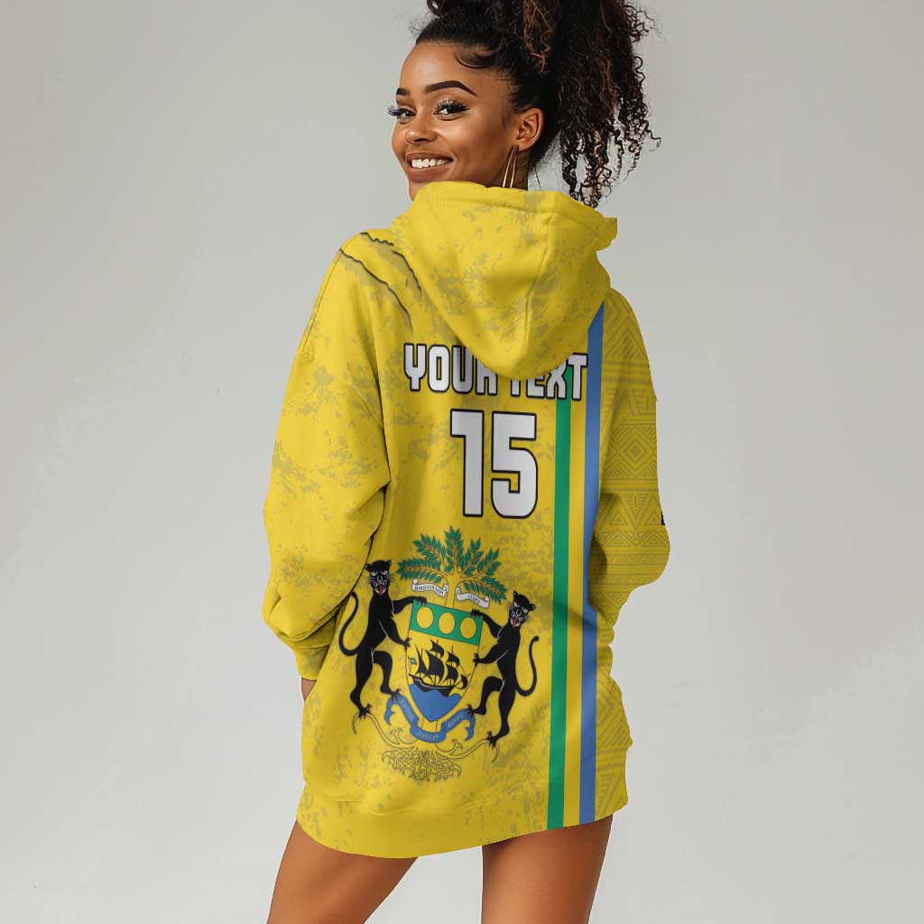 Custom Gabon Football Hoodie Dress Go Champions - Yellow Ver