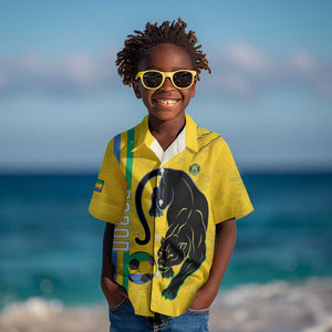 Custom Gabon Football Kid Hawaiian Shirt Go Champions - Yellow Ver