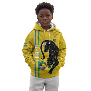Custom Gabon Football Kid Hoodie Go Champions - Yellow Ver