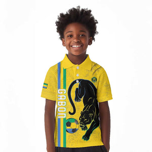 Custom Gabon Football Kid Polo Shirt Go Champions - Yellow Ver