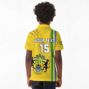 Custom Gabon Football Kid Polo Shirt Go Champions - Yellow Ver