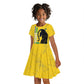 Custom Gabon Football Kid Short Sleeve Dress Go Champions - Yellow Ver