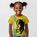 Custom Gabon Football Kid T shirt Go Champions - Yellow Ver
