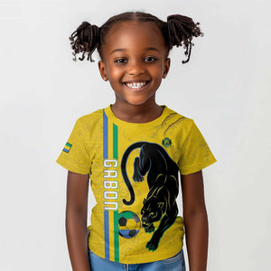 Custom Gabon Football Kid T shirt Go Champions - Yellow Ver