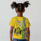 Custom Gabon Football Kid T shirt Go Champions - Yellow Ver
