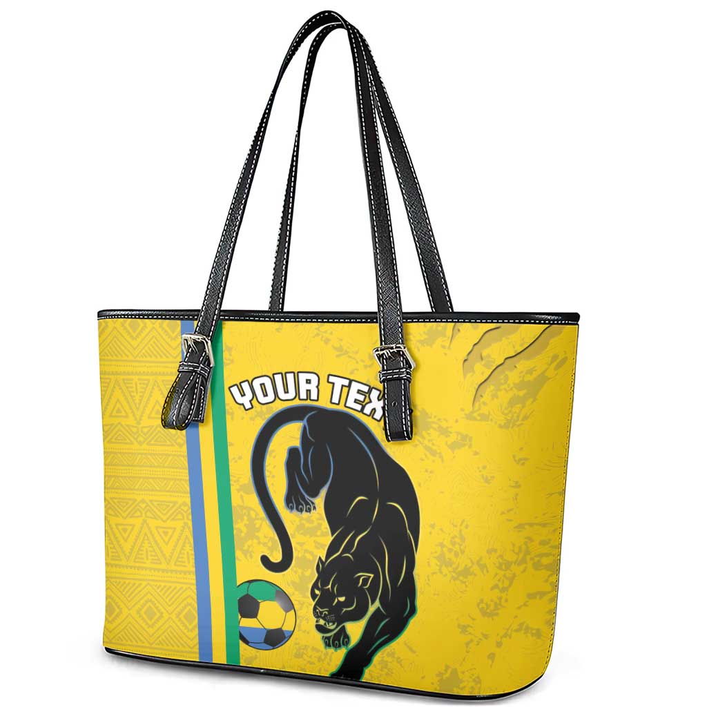 Custom Gabon Football Leather Tote Bag Go Champions - Yellow Ver