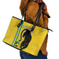 Custom Gabon Football Leather Tote Bag Go Champions - Yellow Ver