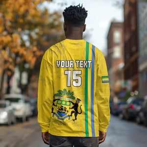 Custom Gabon Football Long Sleeve Shirt Go Champions - Yellow Ver