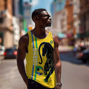 Custom Gabon Football Men Tank Top Go Champions - Yellow Ver