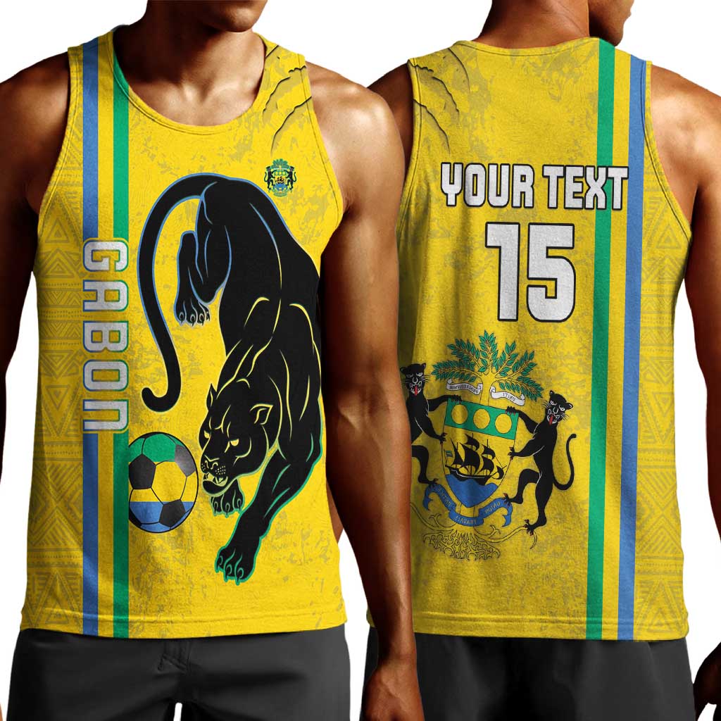 Custom Gabon Football Men Tank Top Go Champions - Yellow Ver