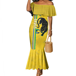 Custom Gabon Football Mermaid Dress Go Champions - Yellow Ver