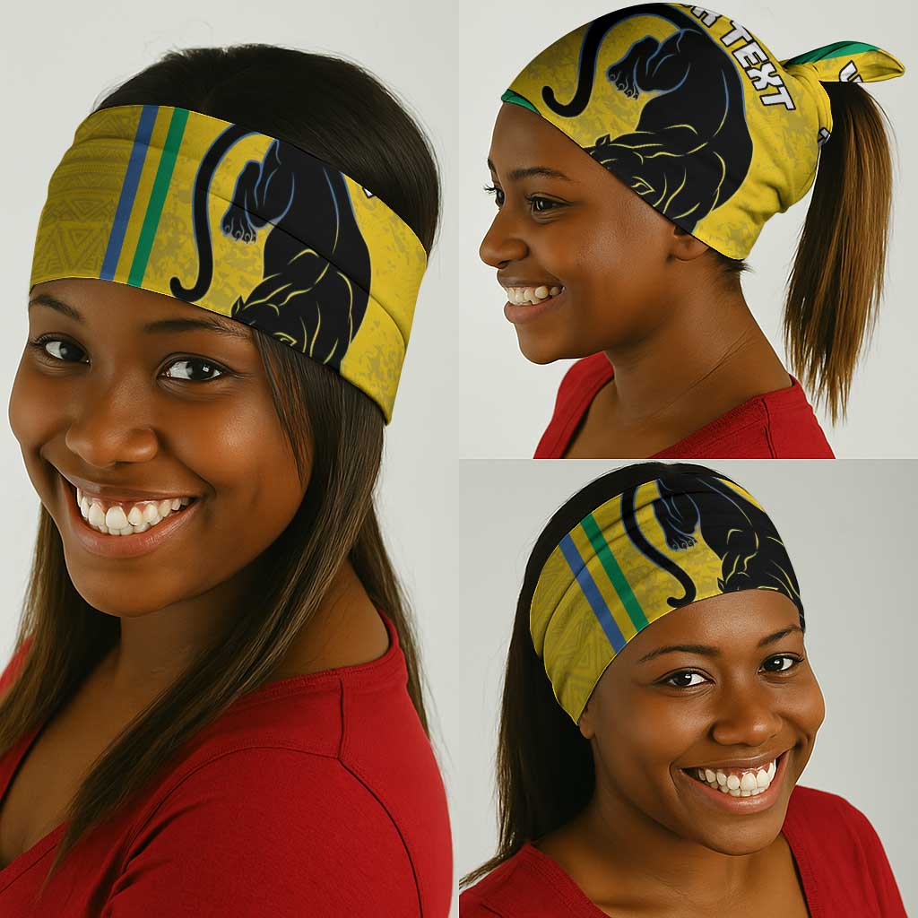 Custom Gabon Football Neck Gaiter Go Champions - Yellow Ver LT15