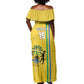Custom Gabon Football Off Shoulder Maxi Dress Go Champions - Yellow Ver