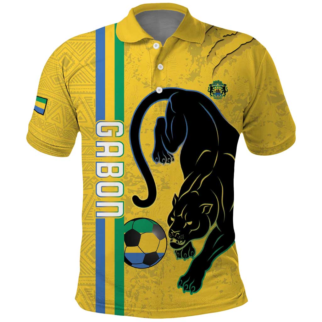 Custom Gabon Football Polo Shirt Go Champions - Yellow Ver