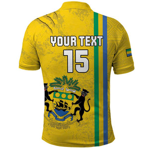 Custom Gabon Football Polo Shirt Go Champions - Yellow Ver