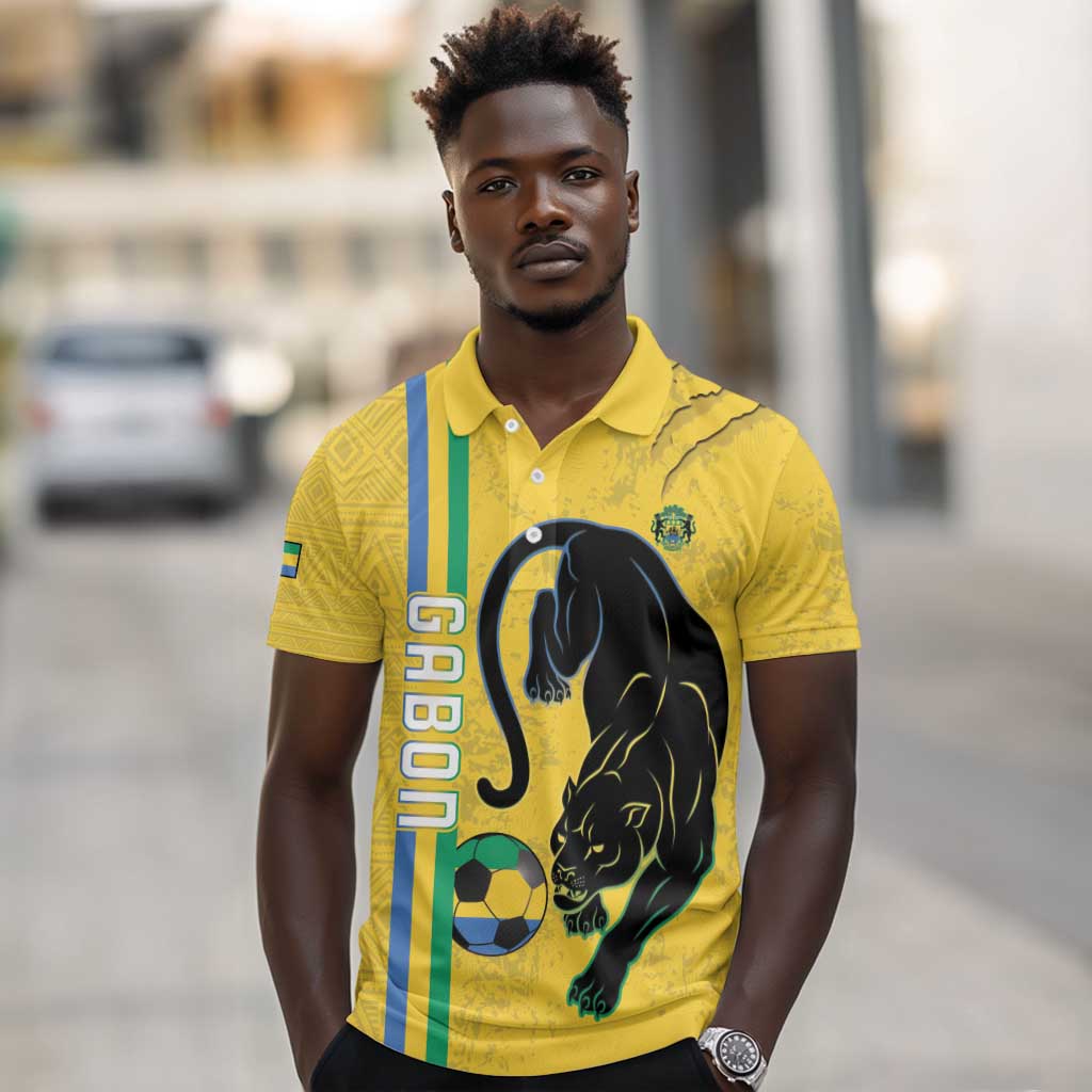 Custom Gabon Football Polo Shirt Go Champions - Yellow Ver