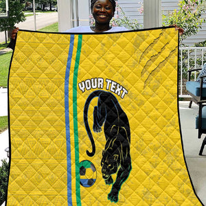 Custom Gabon Football Quilt Go Champions - Yellow Ver