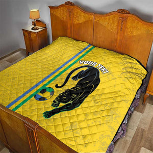 Custom Gabon Football Quilt Go Champions - Yellow Ver