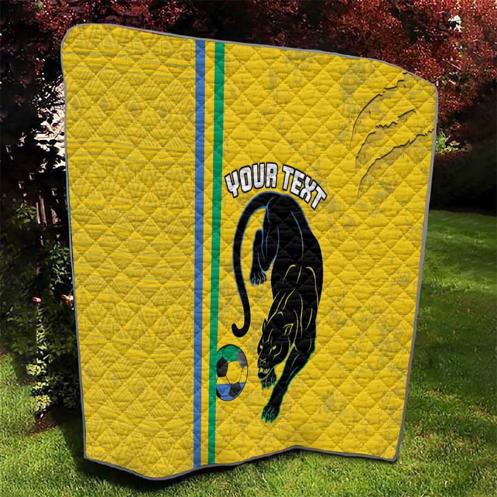 Custom Gabon Football Quilt Go Champions - Yellow Ver