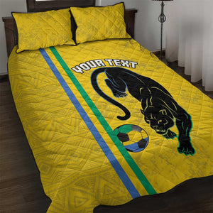 Custom Gabon Football Quilt Bed Set Go Champions - Yellow Ver