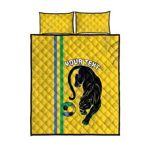 Custom Gabon Football Quilt Bed Set Go Champions - Yellow Ver