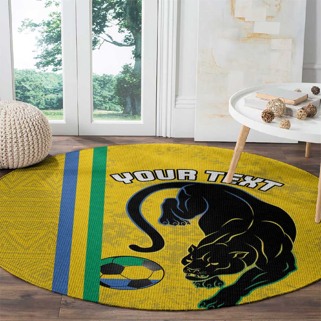 Custom Gabon Football Round Carpet Go Champions - Yellow Ver