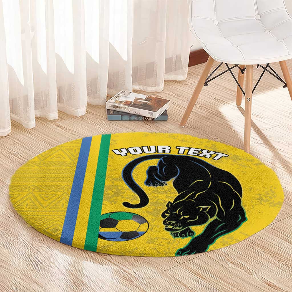 Custom Gabon Football Round Carpet Go Champions - Yellow Ver