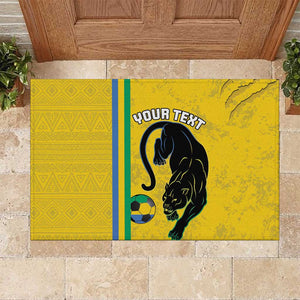 Custom Gabon Football Rubber Doormat Go Champions - Yellow Ver