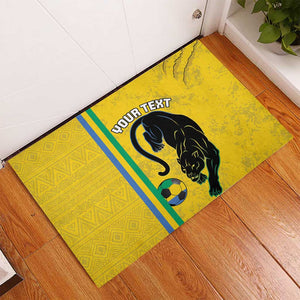 Custom Gabon Football Rubber Doormat Go Champions - Yellow Ver