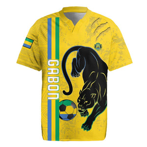 Custom Gabon Football Rugby Jersey Go Champions - Yellow Ver