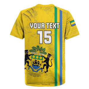 Custom Gabon Football Rugby Jersey Go Champions - Yellow Ver