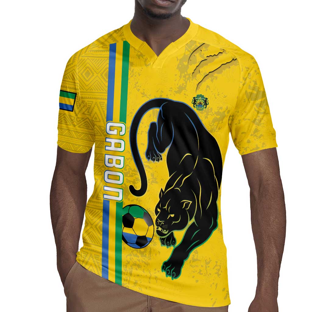 Custom Gabon Football Rugby Jersey Go Champions - Yellow Ver