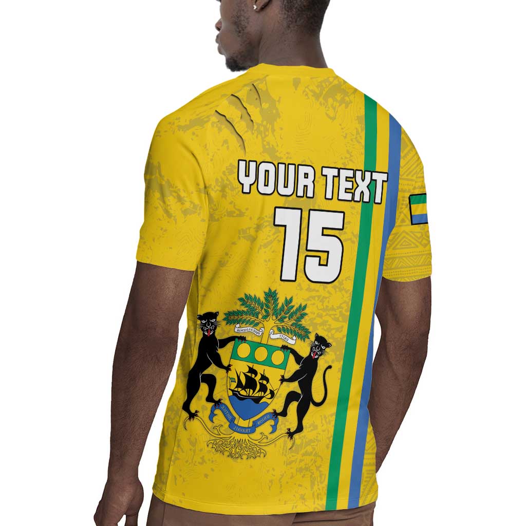 Custom Gabon Football Rugby Jersey Go Champions - Yellow Ver