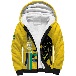 Custom Gabon Football Sherpa Hoodie Go Champions - Yellow Ver