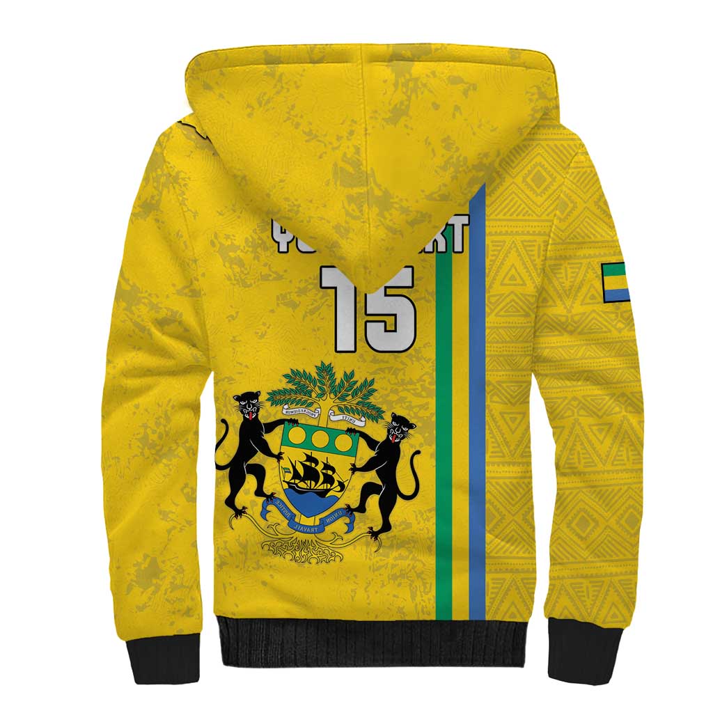 Custom Gabon Football Sherpa Hoodie Go Champions - Yellow Ver