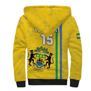 Custom Gabon Football Sherpa Hoodie Go Champions - Yellow Ver