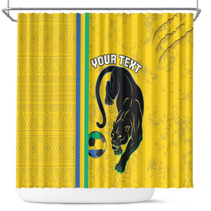 Custom Gabon Football Shower Curtain Go Champions - Yellow Ver