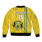 Custom Gabon Football Sleeve Zip Bomber Jacket Go Champions - Yellow Ver