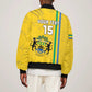 Custom Gabon Football Sleeve Zip Bomber Jacket Go Champions - Yellow Ver