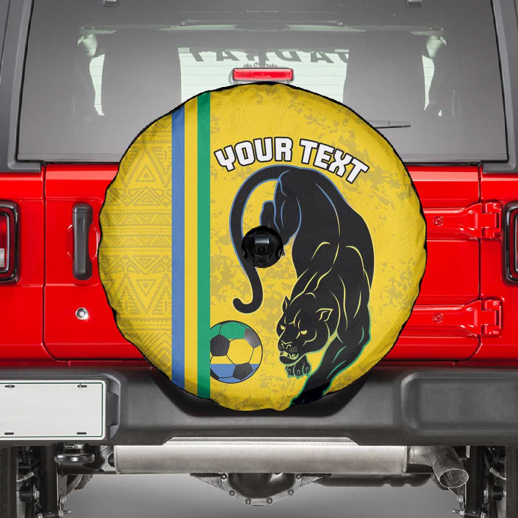 Custom Gabon Football Spare Tire Cover Go Champions - Yellow Ver