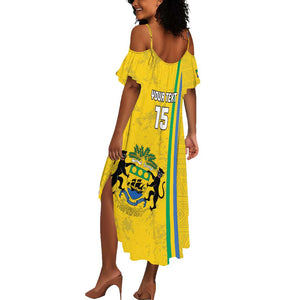Custom Gabon Football Summer Maxi Dress Go Champions - Yellow Ver