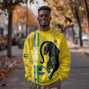 Custom Gabon Football Sweatshirt Go Champions - Yellow Ver